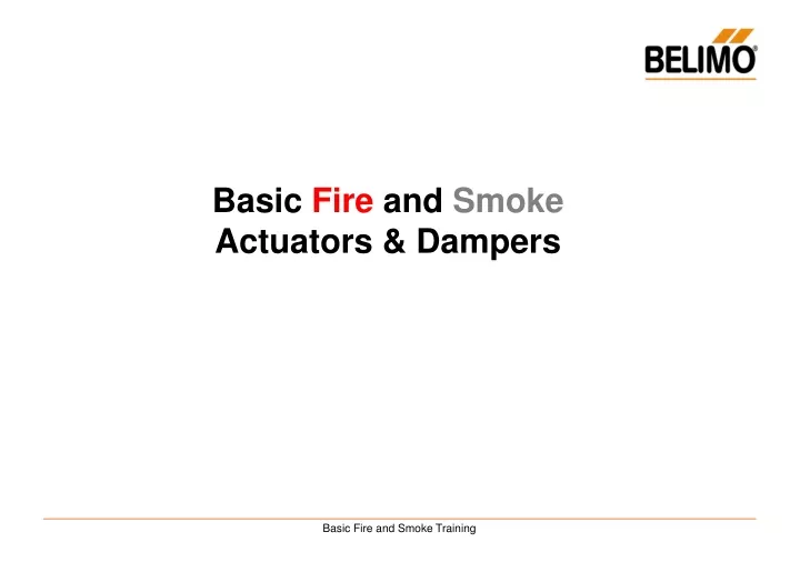 basic fire and smoke actuators dampers
