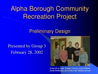Alpha Borough Community Recreation Project Preliminary Design