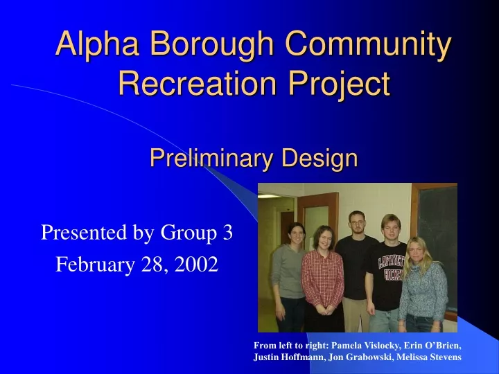 alpha borough community recreation project preliminary design