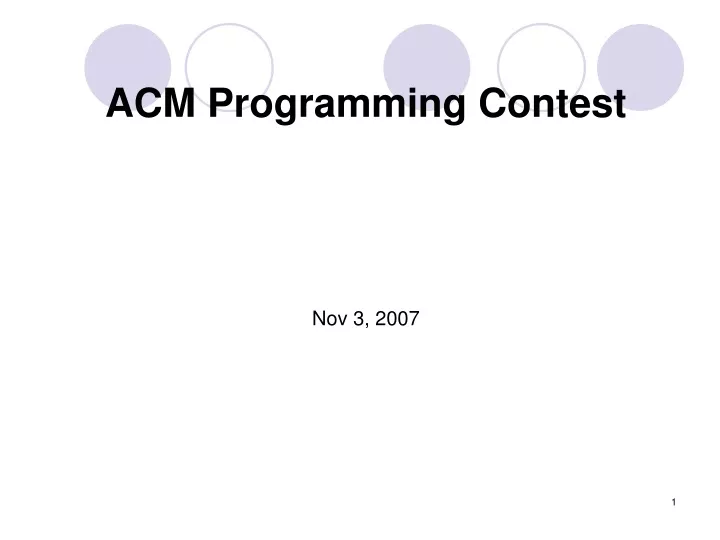 acm programming contest nov 3 2007