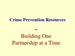 Crime Prevention Resources