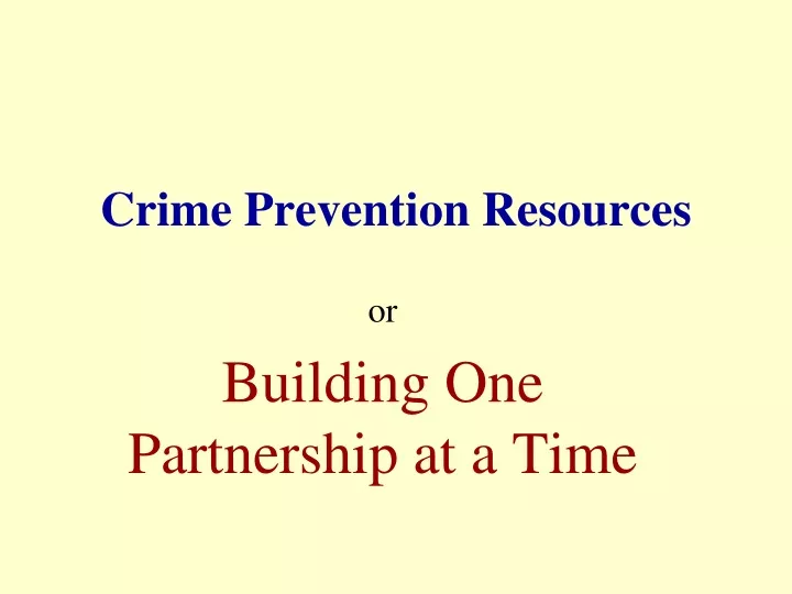 crime prevention resources
