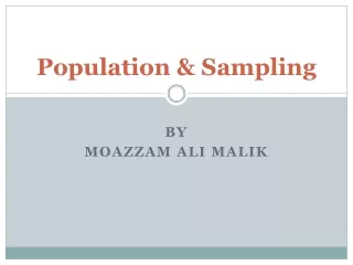 Population &amp; Sampling
