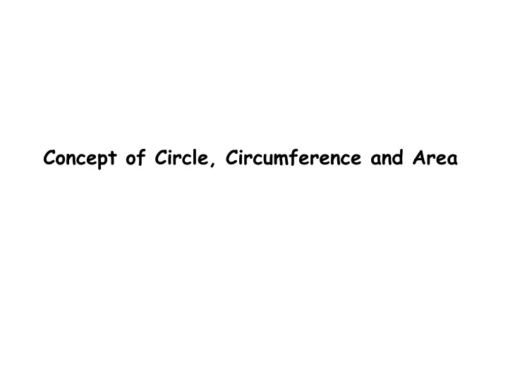 concept of circle circumference and area