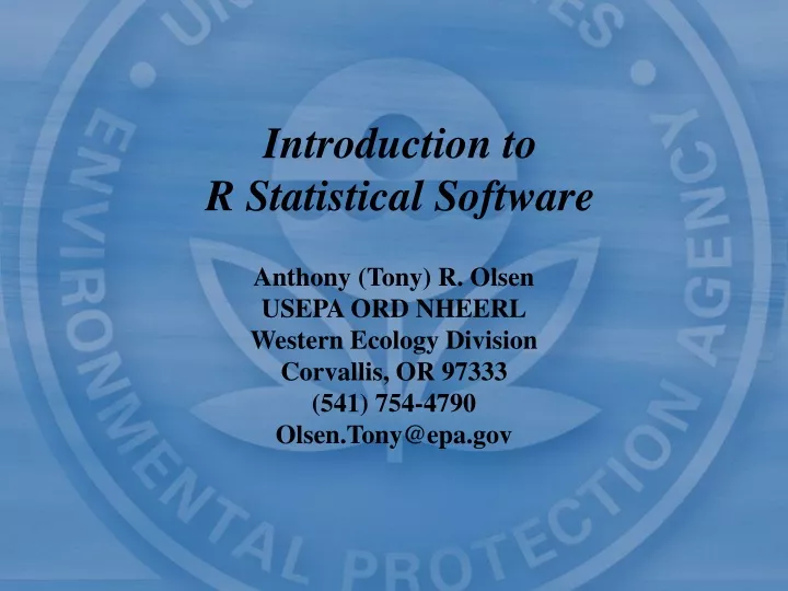 introduction to r statistical software
