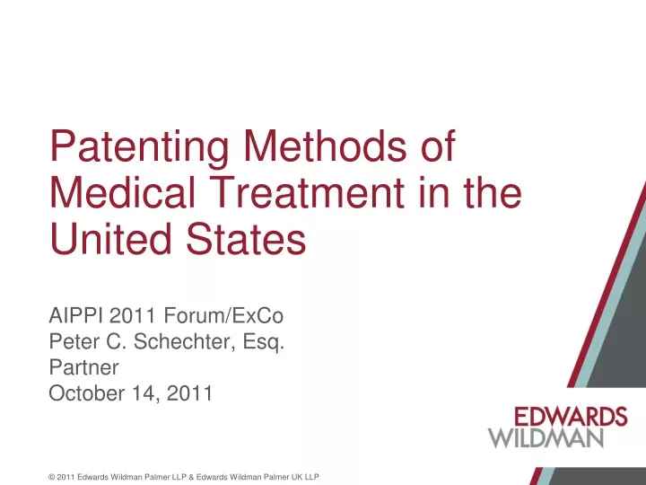 patenting methods of medical treatment in the united states