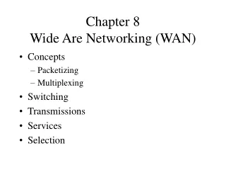 Chapter 8 Wide Are Networking (WAN)