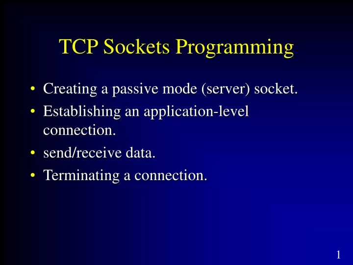 tcp sockets programming