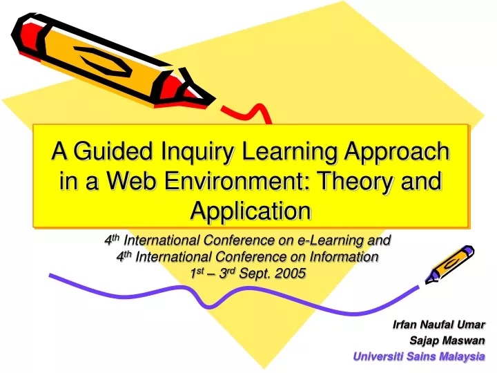 a guided inquiry learning approach in a web environment theory and application