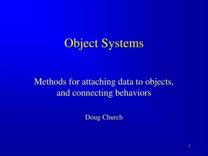 object systems