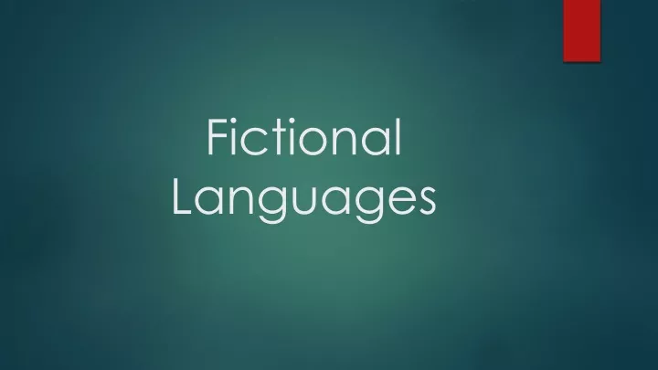 fictional languages
