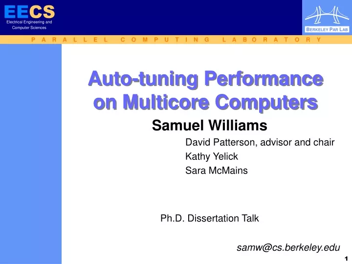 auto tuning performance on multicore computers