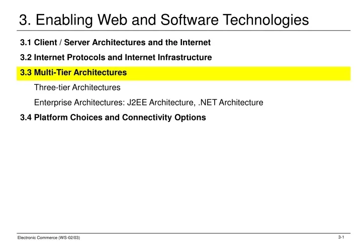3 enabling web and software technologies