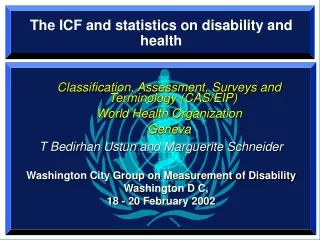 The ICF and statistics on disability and health