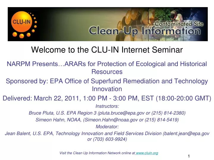 welcome to the clu in internet seminar