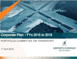 Corporate Plan  - FYs 2016 to 2018