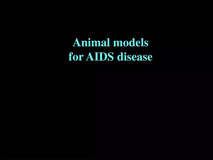 animal models for aids disease