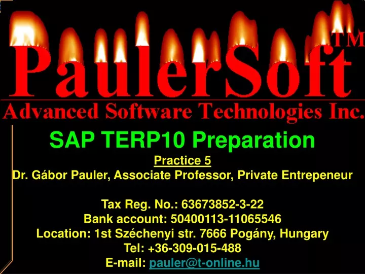 sap terp10 preparation practice 5 dr g bor pauler