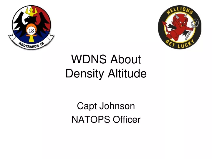 wdns about density altitude