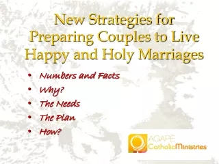 New Strategies for Preparing Couples to Live Happy and Holy Marriages