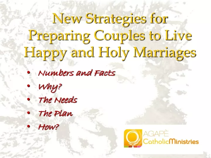 new strategies for preparing couples to live happy and holy marriages