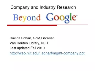 Company and Industry Research