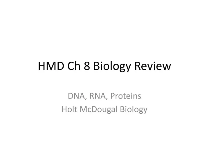 hmd ch 8 biology review