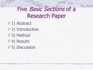 Five  Basic Sections  of a Research Paper