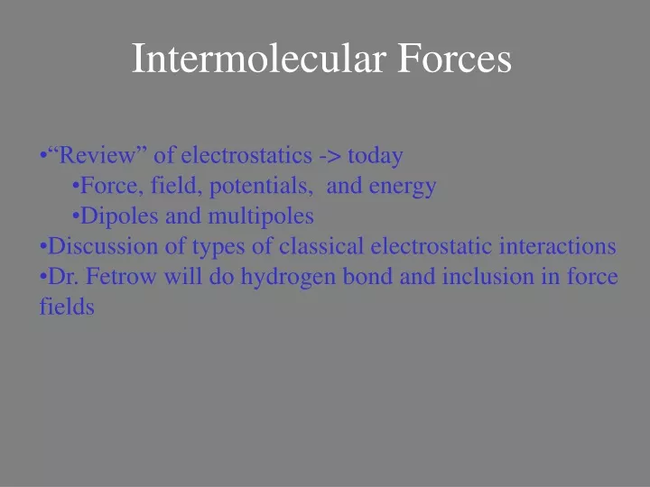 intermolecular forces