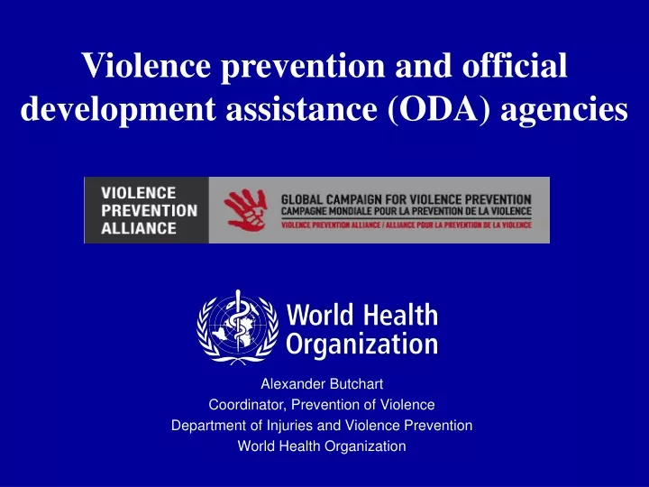 violence prevention and official development