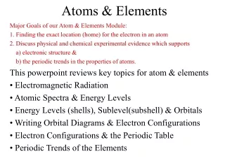 Atoms &amp; Elements