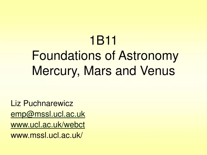1b11 foundations of astronomy mercury mars and venus