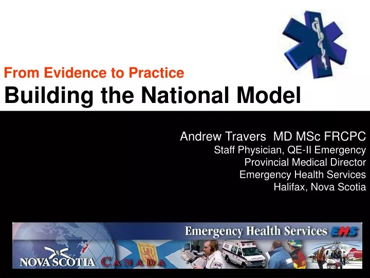 from evidence to practice building the national