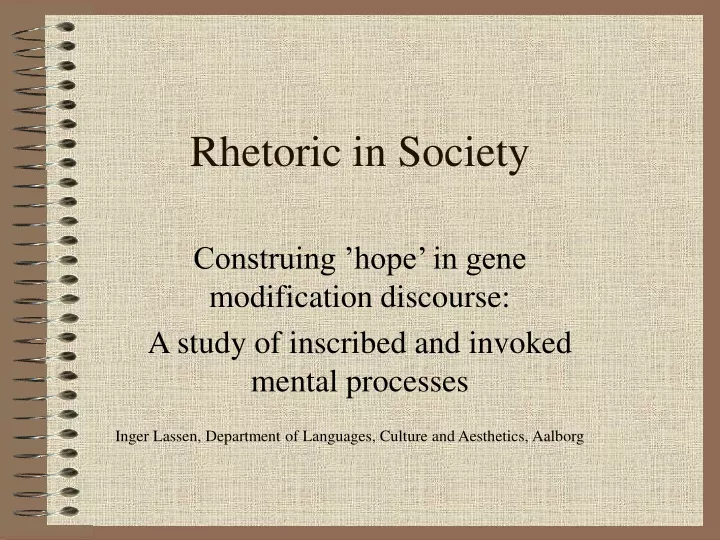 rhetoric in society