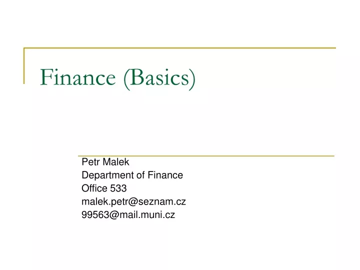 finance basics