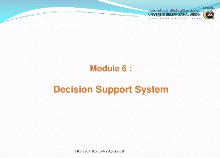 module 6 decision support system