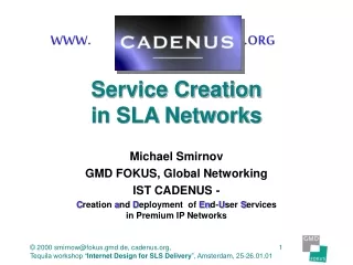 Service Creation in SLA Networks