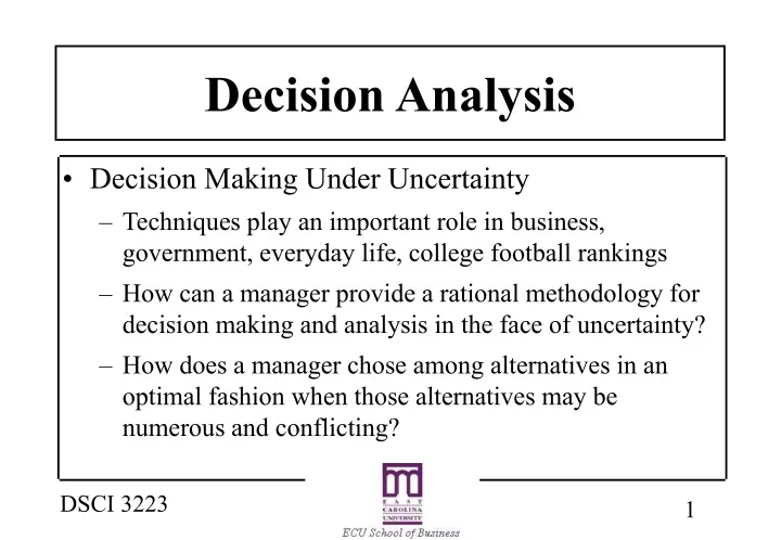 decision analysis