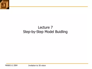 Lecture 7 Step-by-Step Model Buidling