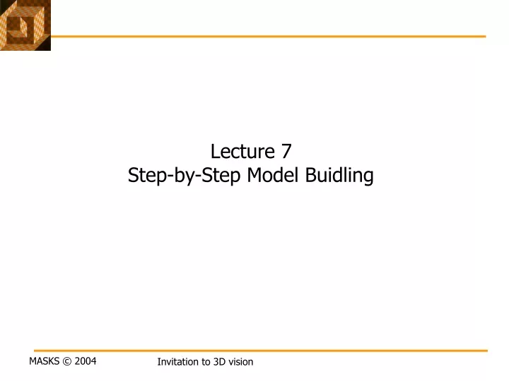 lecture 7 step by step model buidling