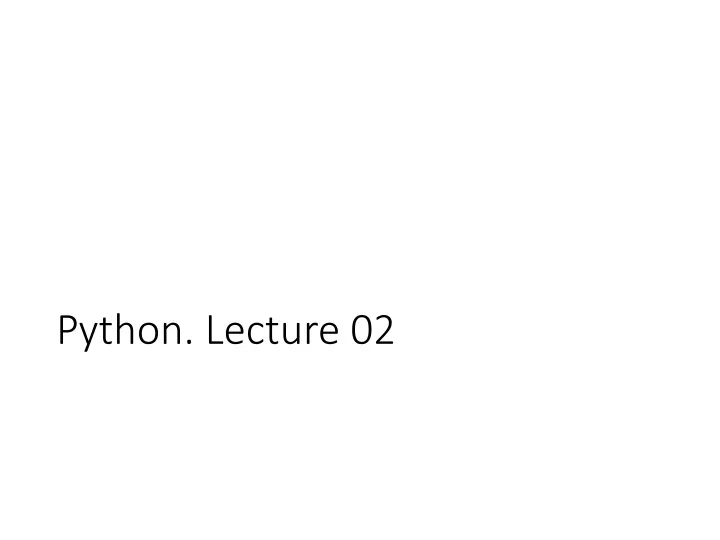 python lecture 02