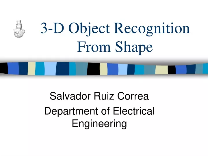 3 d object recognition from shape