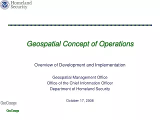Geospatial Concept of Operations