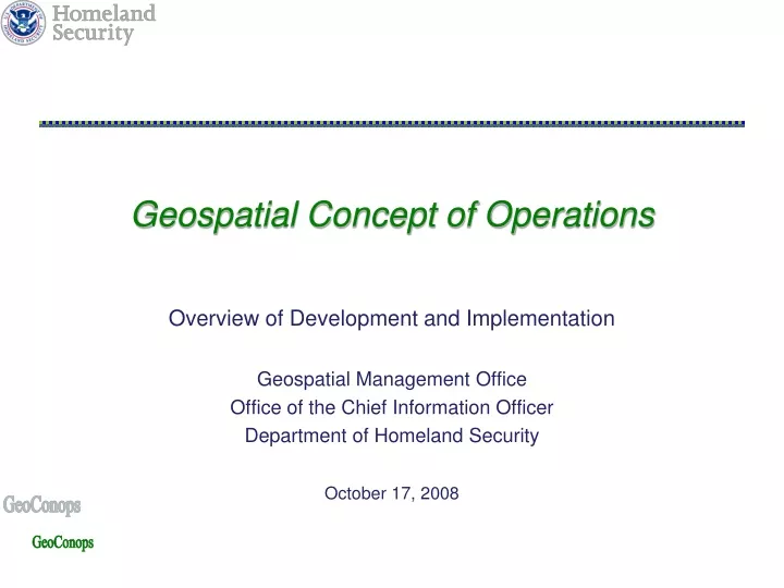 geospatial concept of operations