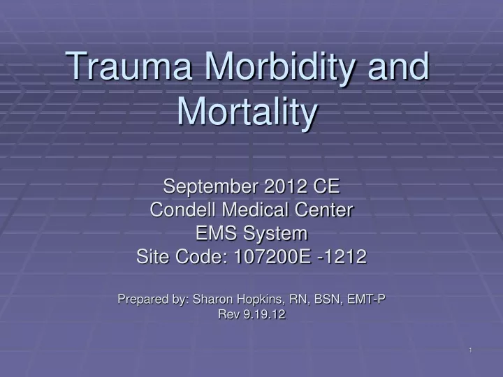 trauma morbidity and mortality