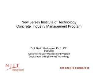New Jersey Institute of Technology  Concrete  Industry Management Program