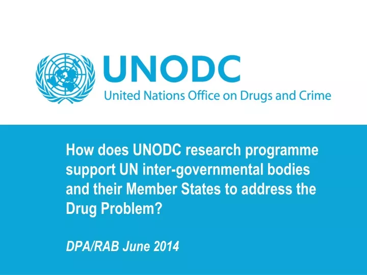 how does unodc research programme support