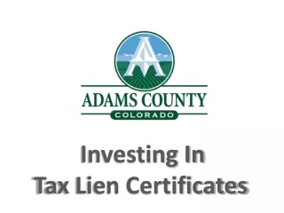 Investing In Tax Lien Certificates