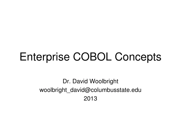 enterprise cobol concepts