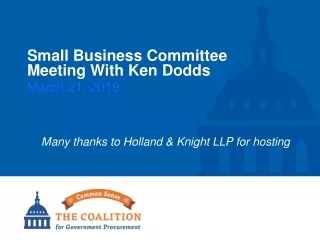 Small Business Committee Meeting With Ken Dodds